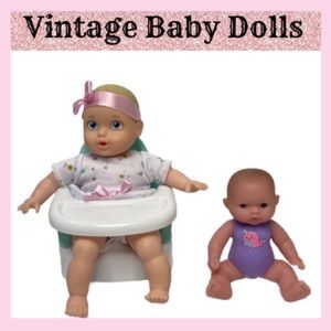 Vintage Baby Doll With High Chair Vintage Toys Dollhouse Pink Purple Blue White
